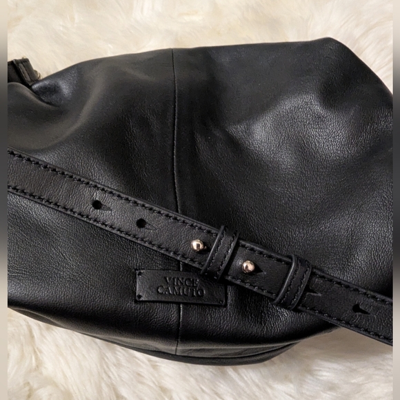 Vince Camuto Supple Soft Black Leather Cross Body Shoulder Bag - Picture 3 of 7